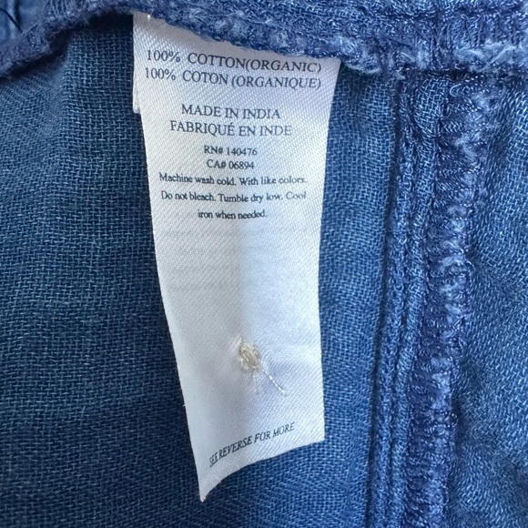 FAHERTY Isha Sleeveless Organic Cotton Mini Dress +Pockets Indigo Chambray Small - Picture 6 of 7